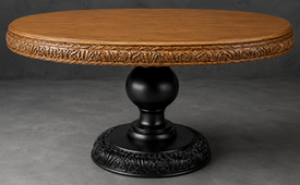 Table de salle à manger ovale sur mesure à 1 pied central sculpté en bois – LES MEUBLES DOBOIS