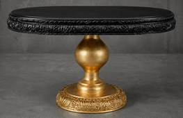 Table de salle à manger ovale baroque à 1 pied central avec sculptures artisanales – LES MEUBLES DOBOIS