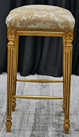 Tabouret de bar style Louis XVI sculpté bois massif LES MEUBLES DOBOIS